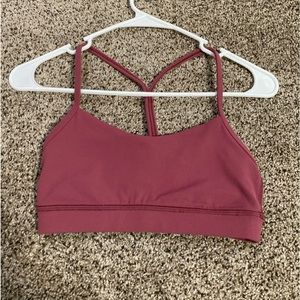 Lululemon flow y bra misty merlot size 4